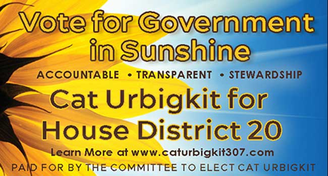 Cat Urbigkit for House District #20