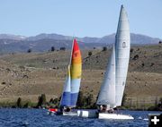 Catamaran race, Sailing Regatta on Fremont Lake. Sponsored by the Pinedale Boat Club