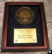 Award plaque. Photo by Pinedale Online.