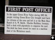 First Post Office Sign. Photo by Pinedale Online.