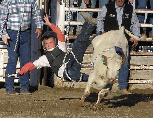 Tanner Porter calf ride. Photo by Dawn Ballou, Pinedale Online.