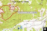 Triple Peak Fire. Photo by Bridger-Teton National Forest Fire Map.