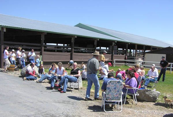 Eating and Socializing. Photo by Dawn Ballou, Pinedale Online.