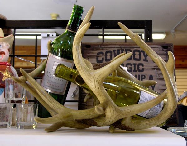 Antler Wine Rack. Photo by Dawn Ballou, Pinedale Online!.