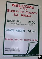 Ice Rink sign. Photo by Dawn Ballou, Pinedale Online.