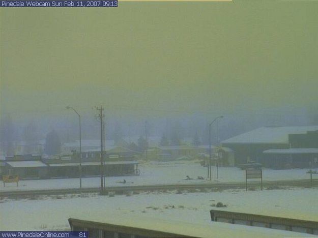 Foggy Pinedale. Photo by Pinedale webcam.