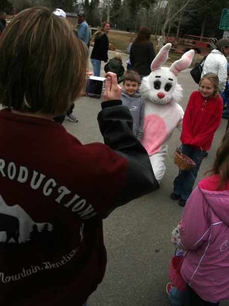 Pictures with the Easter Bunny. Photo by Pam McCulloch.
