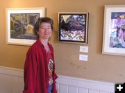 Artist Sue Sommers. Photo by Dawn Ballou, Pinedale Online.