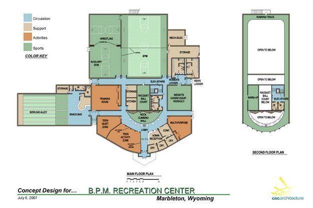 Rec Center Floor Plan. Photo by GSG Architecture.