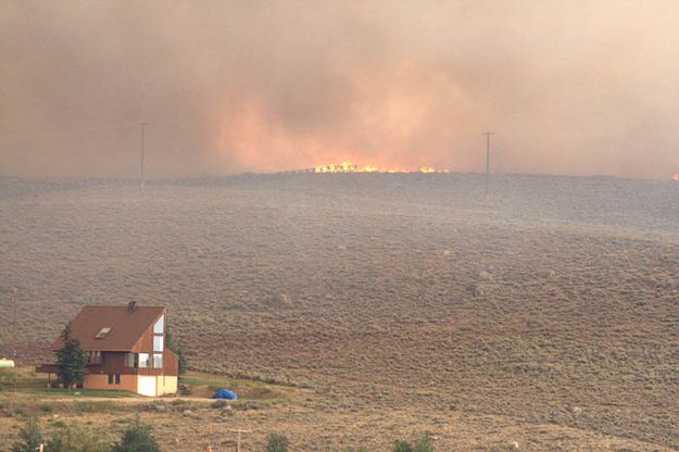 Fire near home. Photo by Dave Bell.