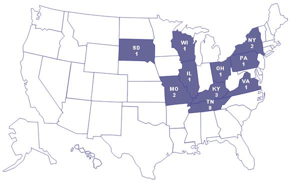 E coli Outbreak Map. Photo by Centers for Disease Control.