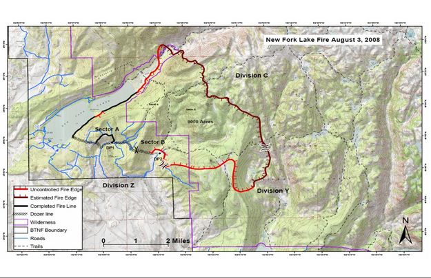 Fire Map August 3. Photo by US Forest Service.
