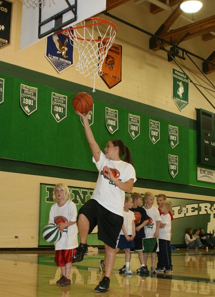 Lay Up - Brooke Butner. Photo by Pam McCulloch, Pinedale Online.