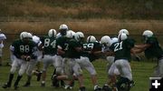 Offensive Line. Photo by Pam McCulloch, Pinedale Online.
