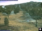 Waiting for snow. Photo by White Pine Lodge webcam.