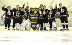 Champs on ice. Photo by Pam McCulloch, Sublette Examiner.