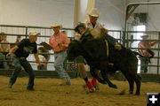 Chance Stevie - Calf Riding. Photo by Dawn Ballou, Pinedale Online.