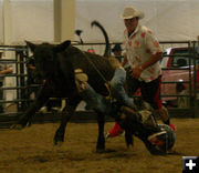 Wyatt Madole - Calf Riding. Photo by Dawn Ballou, Pinedale Online.