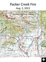 Packer Creek Fire map. Photo by Bridger-Teton National Forest.