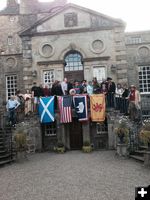 On Murthly castle steps. Photo by Museum of the Mountain Man.