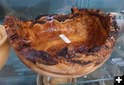 Hand-carved wood bowl. Photo by Dawn Ballou, Pinedale Online.