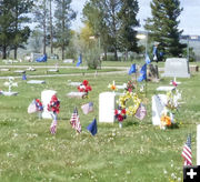 Decorated graves. Photo by Dawn Ballou, Pinedale Online.