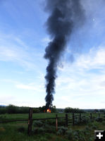 Black column of smoke. Photo by Dawn Ballou, Pinedale Online.