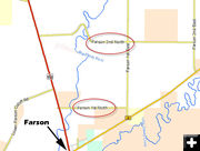 Farson flooding map. Photo by Sweetwater County Sheriff's Office.