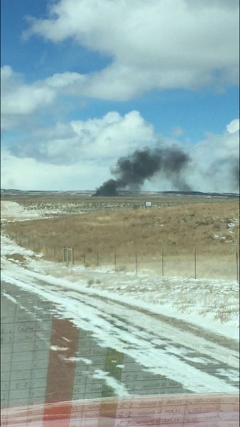 Frac tank fire. Photo by Sublette County Unified Fire.