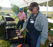 Cooking burgers. Photo by Dawn Ballou, Pinedale Online.
