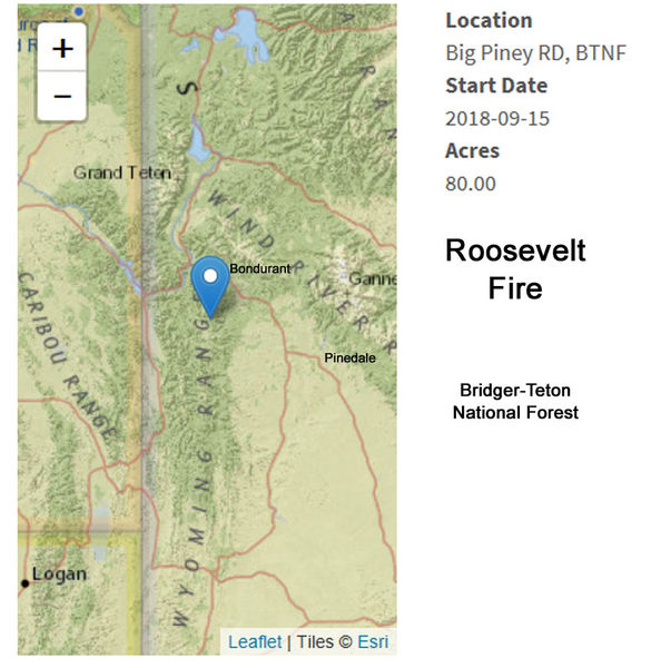 Roosevelt Fire location map. Photo by .