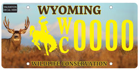 WY Conservation plate. Photo by Wyoming Department of Transportation.