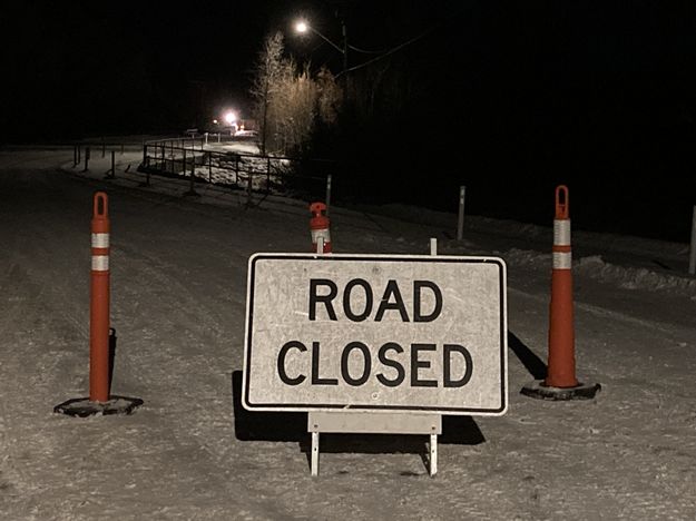 Road closed. Photo by Pinedale Online.