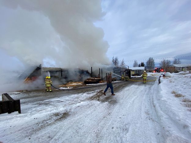Outbuilding fire. Photo by SCUF.