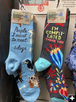 Fun socks. Photo by Dawn Ballou, Pinedale Online.