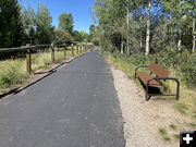 Pathway bench. Photo by Dawn Ballou, Pinedale Online.