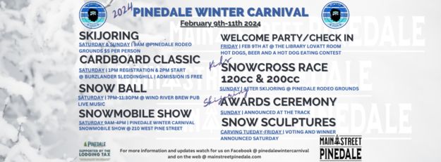 2024 Winter Carnival Schedule. Photo by Main Street Pinedale.
