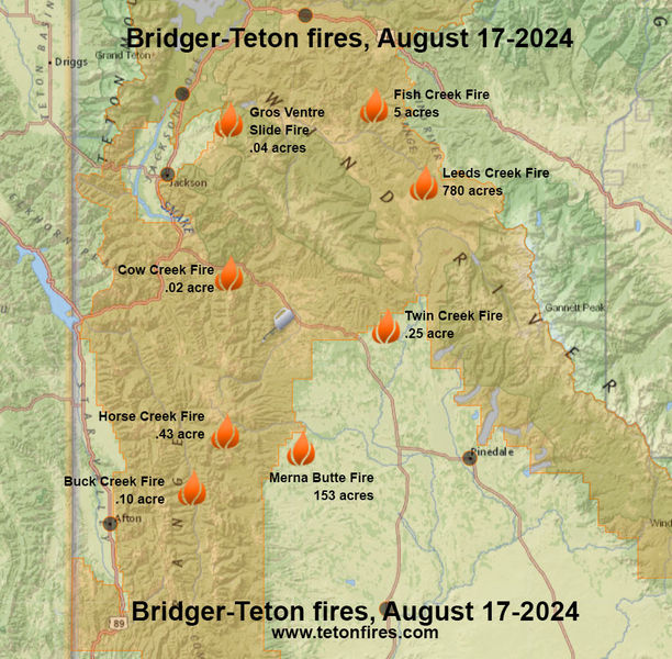 Area fires as of August 17,2024 Pinedale Online News, Wyoming