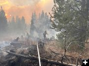 Pack Trail Fire mop up. Photo by Teton Interagency Fire.