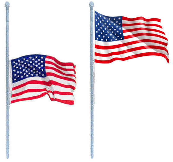 Flag back to full staff. Photo by .