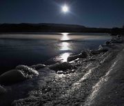Icy Moonlit Shores. Photo by Dave Bell.