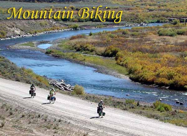 Mountain biking along the Green River, north of Pinedale. Pinedale Online photo