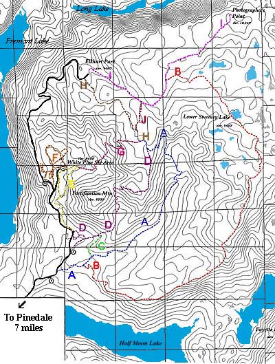 Skyline Drive nordic touring trail map