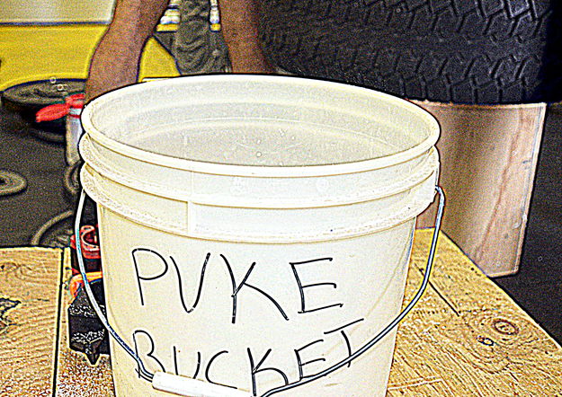 Puke bucket.