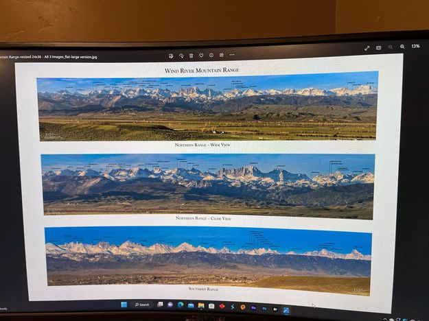 Wind River Range panorama poster. Photo by Dave Bell.