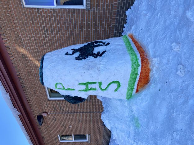 Pinedale High School Snow Sculpture. Photo by Pinedale Online.