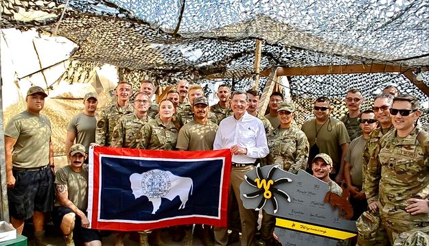 Senator Barrasso with troops in East Africa. Photo by Courtesy photo.