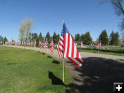 Flags at Pinedale Cemetery. Photo by Pinedale Online.